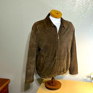 Men's Brown Suede Zip-Front Jacket